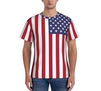 AYYQWE T-shirt da uomo a maniche corte con stampa bandiera americana moda abbigliamento palestra traspirante allenamento estivo casual gita, Nero , 3XL