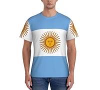 AYYQWE T-shirt da uomo a maniche corte con stampa bandiera argentina moda abbigliamento palestra traspirante allenamento estivo casual gita, Nero , L