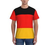 AYYQWE T-shirt da uomo a maniche corte con stampa bandiera della Germania abbigliamento da palestra traspirante allenamento estivo casual gita, Nero , L