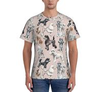 AYYQWE T-shirt da uomo a maniche corte con stampa di Oodles of Poodles of Poodles, traspirante, per allenamento, estate, casual, Nero , S