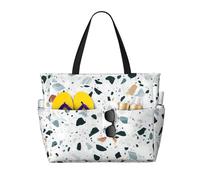 AYYQWE Terrazzo marmo stampa pastello spiaggia tote elegante weekend borsa riutilizzabile leggera palestra picnic campeggio donne uomini
