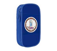 AYYQWE Virginia State Flag Print pratico astuccio multi-scomparto ufficio viaggi scuola arte forniture quotidiane, Blu, Taglia unica, Con tasca per il