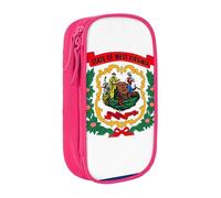 AYYQWE West Virginia State Flag Print Pratico astuccio multi-scomparto ufficio viaggi scuola arte forniture quotidiane, rosa, Taglia unica, Con tasca per il