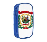 AYYQWE West Virginia State Flag Print Pratico astuccio multi-scomparto ufficio viaggi scuola arte forniture quotidiane, Blu, Taglia unica, Con tasca per il