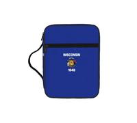 AYYQWE Wisconsin - Borsa impermeabile con stampa della bandiera dello Stato, per uomini e donne, per casa, chiesa, viaggi, servizio di culto
