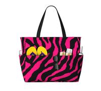AYYQWE Zebra Tiger Leopard rosa stampa spiaggia tote elegante weekend borsa riutilizzabile leggera palestra picnic campeggio donne uomini
