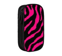 AYYQWE Zebra, tigre, leopardo, rosa, pratico astuccio multi-scomparto per ufficio, viaggi, scuola, arte e forniture quotidiane, Nero , Taglia unica, Con tasca per il