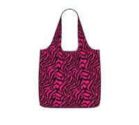 AYYQWE Zebra, tigre, leopardo, stampa rosa, pieghevole, riutilizzabile, borsa per la spesa, per viaggi, palestra, pendolarismo, campeggio