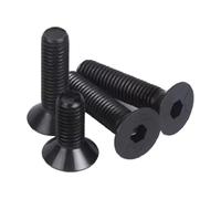 AYYSSM 100 Pezzi M3x6/25mm Viti Testa Esagonale Nera Testa Svasata Piatta Bullone Macchina Acciaio al Carbonio Filettatura Metrica(M3X6 100PCS)