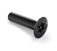 AYYSSM Viti antimanomissione Piatte a Sei lobi Svasate in Acciaio Inossidabile 304 Nere con Perno antifurto(16mm,M5 (10Pcs))
