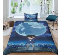 AYZOFCNDK Detective Conan Set Copripiumino 3D Stampa Digitale 2 Pezzi Copripiumino E Federe Microfibra Morbido Con Cerniera Set Di Biancheria Da Letto Per Bambini Single（135x200cm）