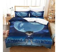 AYZOFCNDK Detective Conan Set Copripiumino 3D Stampa Digitale 3 Pezzi Copripiumino E Federe Microfibra Morbido Con Cerniera Set Di Biancheria Da Letto Per Bambini Single（140x200cm）