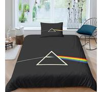 AYZOFCNDK Pink Floyd Set Copripiumino Copripiumino 2 Pezzi 3D Stampa Digitale Gruppo rock britannico Set Di Biancheria Da Letto E Federe Microfibra Morbido Con Cerniera Per Bambini Single（135x200cm）