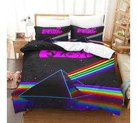 AYZOFCNDK Pink Floyd Set Copripiumino Copripiumino 3 Pezzi 3D Stampa Digitale Gruppo rock britannico E Federe Con Cerniera Set Di Biancheria Da Letto Microfibra Morbido Per Bambini Single（140x200cm）