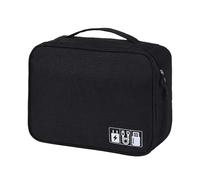 Ayztantine Borsa portacavi da viaggio, organizer elettronico digitale portatile impermeabile Borsa organizer per cavi(Black)