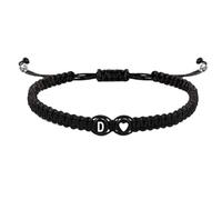 Ayztantine Bracciale in intrecciato Bracciale a forma di cuore con lettera AZ 26 fatto a mano, corda intrecciata, donna, uomo, iniziali, nome, coppia braccialetti regolabili(D)