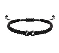 Ayztantine Bracciale in intrecciato Bracciale a forma di cuore con lettera AZ 26 fatto a mano, corda intrecciata, donna, uomo, iniziali, nome, coppia braccialetti regolabili