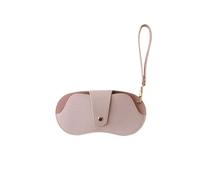 Ayztantine Custodia Occhiali Pelle 1PC PU Leather Glasses Bag Sunglasses Pouch Protector Case with Hanging Buckle for Storage Korean Clip(Pink)