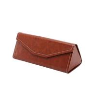 Ayztantine Custodia Occhiali Pelle Portable Triangle Sunglasses Box Folding PU Waterproof Magnet Eyewear Case Glasses Protective Organizer Solid Color(Color7)