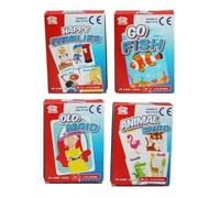 AZ A - Z Pack 4 Classic Chldrens Giochi di Carte Kids Travel Fun Old Maid Animal Snap Go Fish