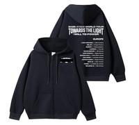 AZ Concert Towards The Light Felpa con Cappuccio 2025 Supporto Merch Felpa con Cerniera Contton Felpa con Cappuccio Top(Black,S)