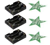 Az Delivery - Set di 3 stelle di Natale a LED per saldatura elettronica fai da te per una stella con effetto di illuminazione rosso, ideale per apprendimento mentale, decorazioni natalizie ed esercizi