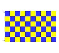 AZ FLAG Bandiera A Scacchi Gialli E Blu 150x90cm - Bandiera Scacchiera Gialla ED Azzurra 90 x 150 cm