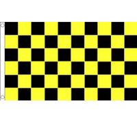 BANDIERA A SCACCHI NERI E GIALLI 90x60cm - BANDIERA SCACCHIERA NERA E GIALLA 60 x 90 cm - AZ FLAG