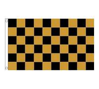 AZ FLAG Bandiera A Scacchi Neri E Gialli Oro 150 x 90 cm - Bandiera Scacchiera Nera E Gialla Oro 90 x 150 cm