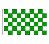 BANDIERA A SCACCHI VERDI E BIANCHI 150x90cm - BANDIERA SCACCHIERA VERDE E BIANCA 90 x 150 cm - AZ FLAG