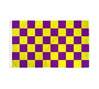 BANDIERA A SCACCHI VIOLA E GIALLI 150x90cm - BANDIERA SCACCHIERA VIOLETTA E GIALLA 90 x 150 cm - AZ FLAG
