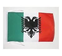 AZ FLAG Bandiera ALBANESI d'Italia 45x30cm - BANDIERINA degli ARBERESHE 30 x 45 cm cordicelle