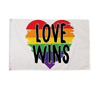 AZ FLAG Bandiera Arcobaleno L'Amore Vince 150x90cm - Bandiera Gay LGBT Love Wins 90 x 150 cm