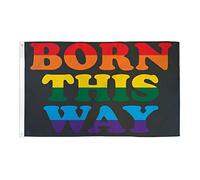 AZ FLAG Bandiera Arcobaleno Nato così 150x90cm - Bandiera Gay - Born This Way Rainbow 90 x 150 cm