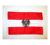 AZ FLAG Bandiera Austria con Aquila 45x30cm - BANDIERINA AUSTRIACA con Stemma 30 x 45 cm cordicelle