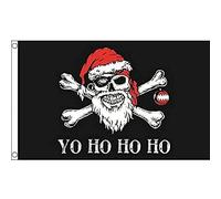 BANDIERA BABBO NATALE PIRATA 90x60cm - BANDIERA YO HO HO PIRATE 60 x 90 cm - AZ FLAG