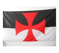 BANDIERA BEAUCEANT CAVALIERI TEMPLARI 90x60cm - BANDIERA ORDINE DEL TEMPIO 60 x 90 cm foro per asta - AZ FLAG
