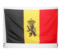 AZ FLAG Bandiera Belgio con Leone 150x90cm - Bandiera Belga con Stemma 90 x 150 cm Foro per Asta