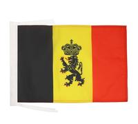 AZ FLAG Bandiera Belgio con Leone 45x30cm - BANDIERINA Belga con Stemma 30 x 45 cm cordicelle