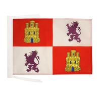 AZ FLAG Bandiera Castiglia E León 45x30 cm - Bandierina Castilla Y León In Spagna 30x45 cm Cordicelle