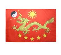 BANDIERA CINA IMPERIALE NUOVO 150x90cm - BANDIERA DEL IMPERATORE CINESE 90 x 150 cm foro per asta - AZ FLAG