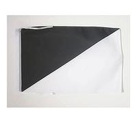 AZ FLAG Bandiera Commissario Di Pista Bianca e Nera 45x30 cm - Bandierina Commissario Di Percorso 30 x 45 cm Cordicelle