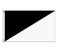AZ FLAG Bandiera COMMISSARIO di Pista Bianca E Nera 90x60cm - Bandiera COMMISSARIO di Percorso 60 x 90 cm