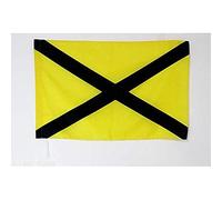 BANDIERA COMMISSARIO DI PISTA GIALLA CON CROCE DI SANT'ANDREA NERA 90x60cm - BANDIERA COMPETIZIONI AUTOMOBILISTICHE 60 x 90 cm foro per asta - AZ FLAG
