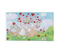 AZ FLAG Bandiera Coniglietto pasquale 150x90 cm Poliestere 100D 2 Occhielli | Uso interno ed esterno bandiera decorativa Happy Easter doppie cuciture e bordi rinforzati con occhielli metallici
