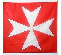 AZ FLAG Bandiera Croce Ordine di Malta 90x90cm - Bandiera San Giovanni di GERUSALEMME 90 x 90 cm Foro per Asta