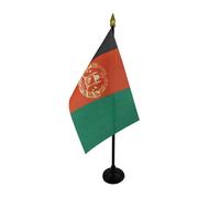 AZ FLAG Bandiera da Tavolo Afghanistan 15x10cm Punta Dorata - Piccola BANDIERINA AFGANA 10 x 15 cm