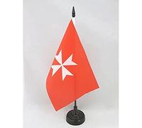 BANDIERA DA TAVOLO ATTIVITÀ SOVRANO ORDINE DI MALTA 21x14cm - PICCOLA BANDIERINA SAN GIOVANNI DI GERUSALEMME 14 x 21 cm - AZ FLAG