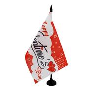 AZ FLAG - Bandiera da tavolo Buon San Valentino 21 x 14 cm - Piccola bandiera Happy Valentine'S da ufficio, 100% poliestere, con asta di 25 cm e base in plastica nera