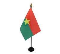 AZ FLAG Bandiera da Tavolo Burkina Faso 15x10cm Punta Dorata - Piccola BANDIERINA BURKINABÈ 10 x 15 cm